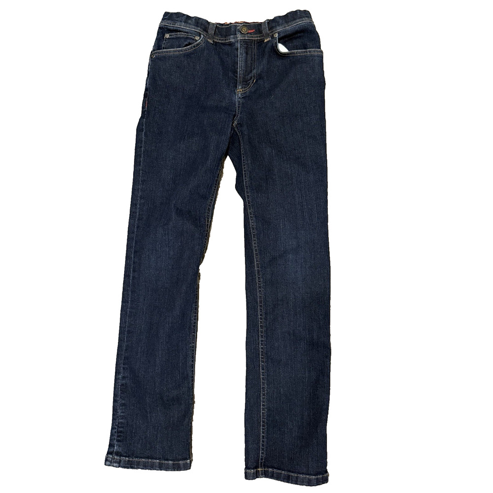 LL Bean Girl’s Jeans Size 10 Straight Blue Dark Wash Adjustable Waist
